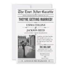 Faire-part de mariage photo noir et blanc de journ