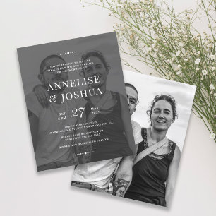 Faire-part de mariage photo noir et blanc moderne