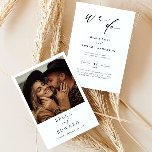 Faire-part de mariage Photo Noir Et Blanc Moderne