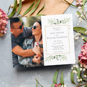 Faire-part de mariage photo or Budget Greenery