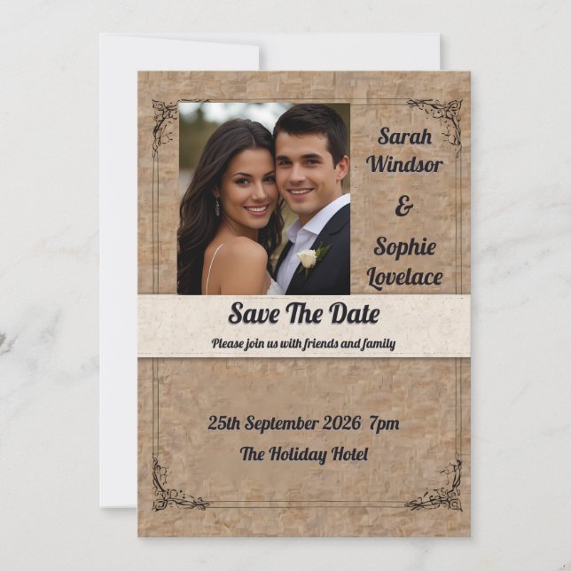 Faire-part de mariage photo personnelle (Devant)