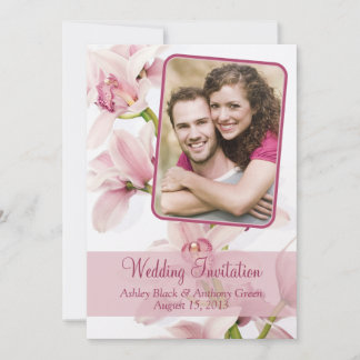 Faire-part de mariage photo Pink Cymbidium Orchid