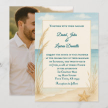 Faire-Part de Mariage Photo Plaisir de la Plage