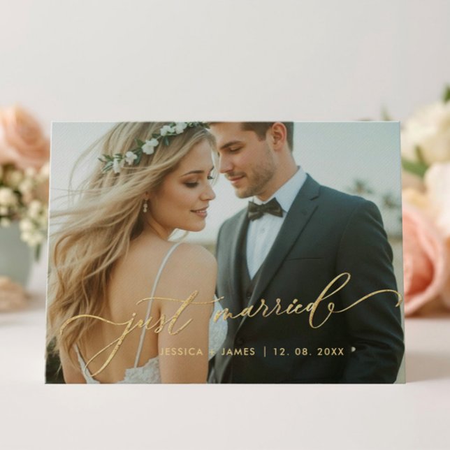 Faire-Part de Mariage Photo Plié 'Jeunes Mariés' (Créateur téléchargé)