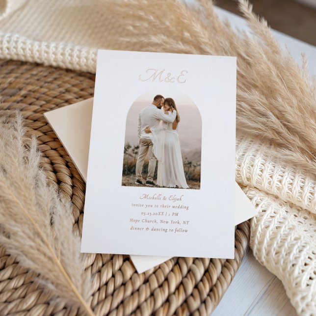 Faire-part de mariage photo romantique chic avec m (Créateur téléchargé)