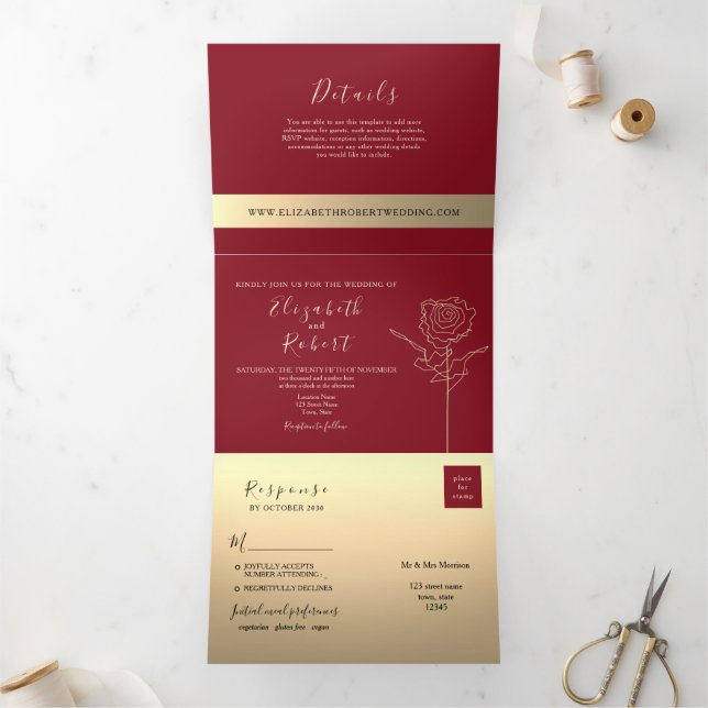 Faire-part de mariage photo romantique en Bourgogn (Intérieur)