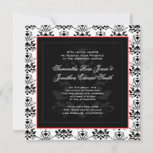 Faire-part de mariage photo rouge blanc et noir Da