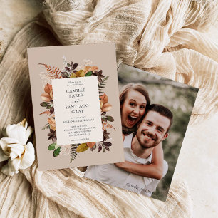 Faire-part de mariage photo Rustic Fall Foliage