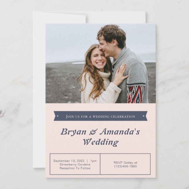 Faire-part de mariage photo simple (Devant)
