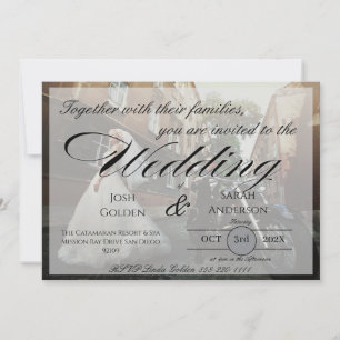 Faire-part de mariage photo simple blanc & noir