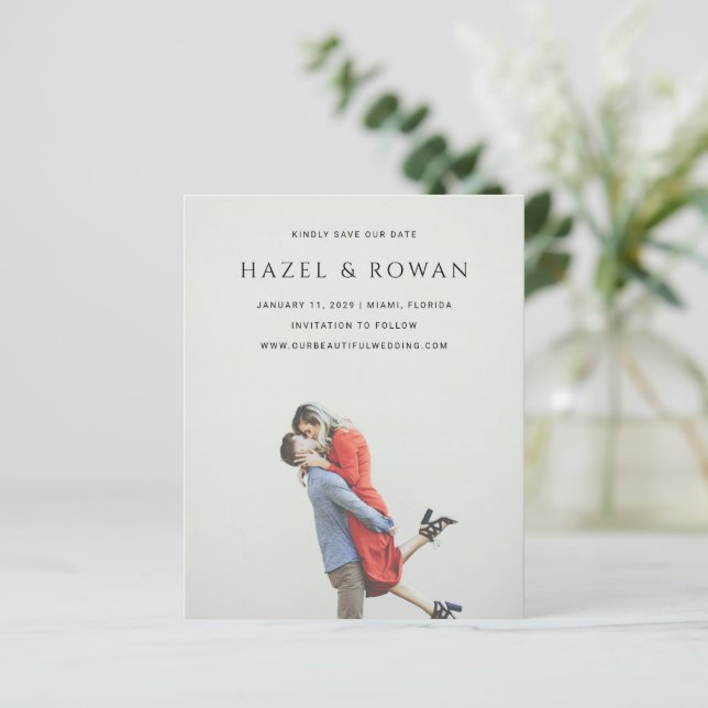 Faire-part de mariage photo simple moderne (Debout devant)
