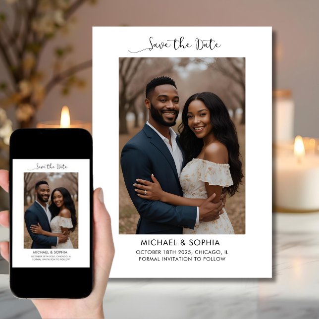 Faire-part de mariage photo stylé pour annoncer la (Créateur téléchargé)