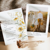 Faire-Part de Mariage Photo Tournesol Fleur Sauvag