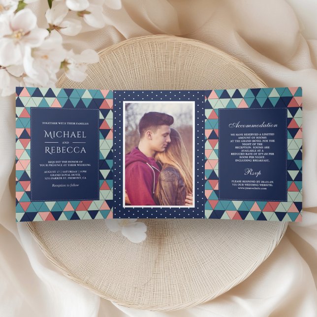 Faire-Part de Mariage Photo Triangles Géométriques (Créateur téléchargé)