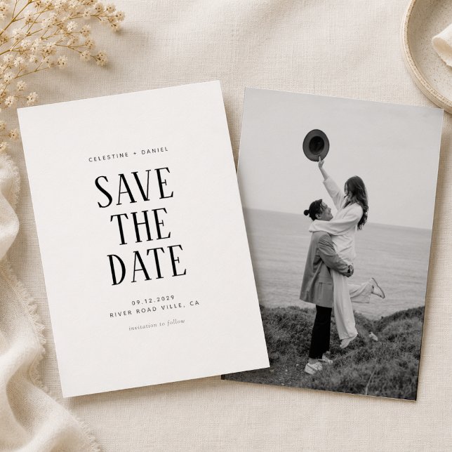 Faire-part de mariage photo typographie classique (Créateur téléchargé)