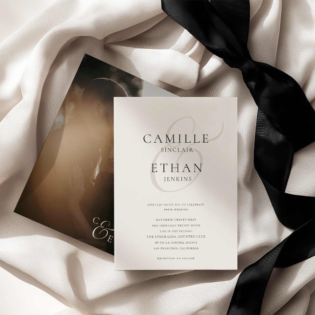 Faire-part de mariage photo Typographie moderne (Modern Typography Photo Wedding Invitation)