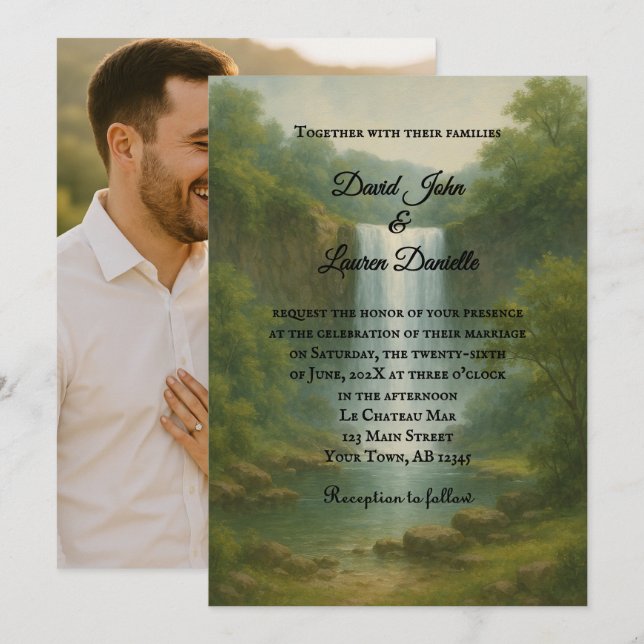 Faire-Part de Mariage Photo Velvet Rapids (Devant / Derrière)