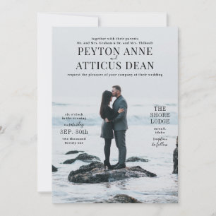 Faire-part de mariage photo verticale Atmosphère
