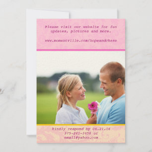 Faire-part de mariage photo Whimsical Damask