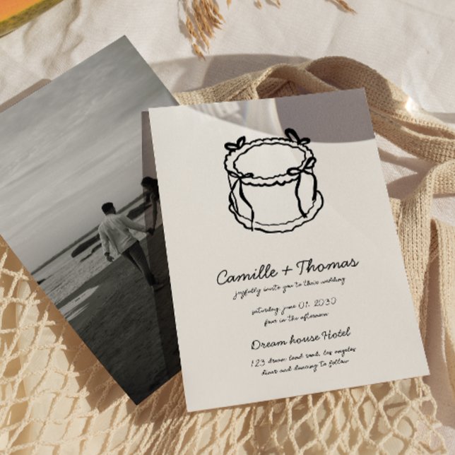 Faire-part de mariage photo Whimsical Hand-Drawn C (Créateur téléchargé)