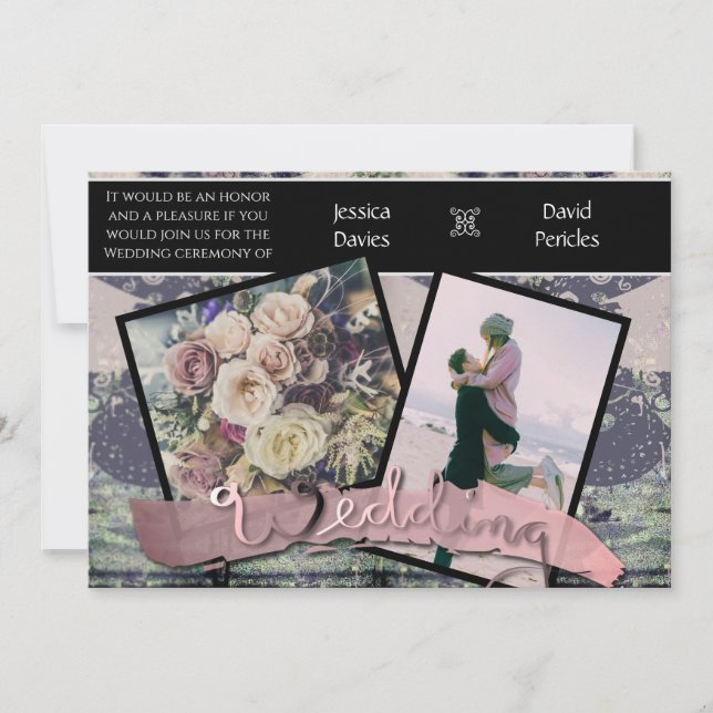 Faire-part de mariage Photos&Steampunk (Devant)