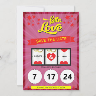 Faire-part de mariage Pink Lotto Love Save the Dat