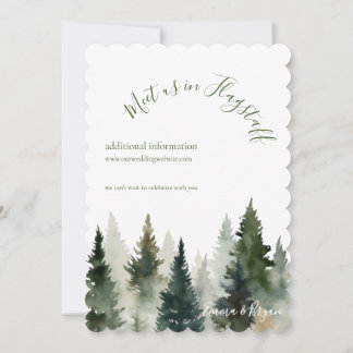 Faire-part de mariage | Pins de forêt aquarelle