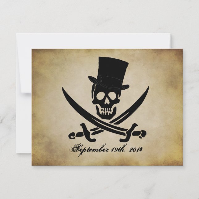 Faire-part de mariage pirate (Devant)