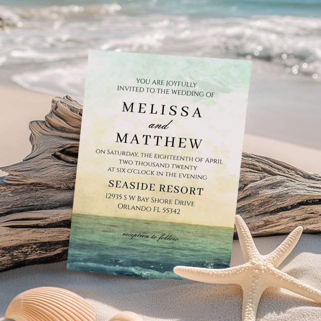 Faire-part de mariage plage océan (Créateur téléchargé)