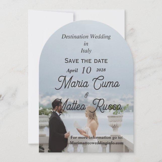 Faire-part de mariage plat pour mariage de destina (Devant)