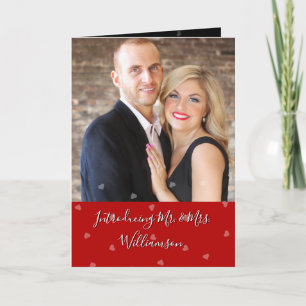 Faire-part de mariage plié dans les Coeurs rouges