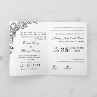 Faire-part de mariage plié "Nous nous marions"