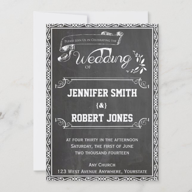 Faire-part de mariage Poch Chalkboard (Devant)