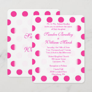 Faire-part de mariage point Polka rose
