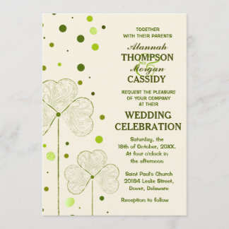 Faire-part de mariage Pois shamrock