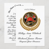 Faire-part de mariage pompier
