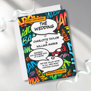 Faire-part de mariage Pop Art de bande dessinée
