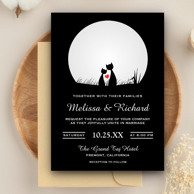 Faire-part de mariage pour couple de chats mignons (Créateur téléchargé)