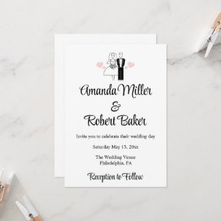 Faire-part de mariage pour couple mariés