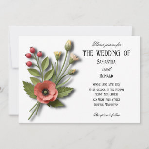 Faire-part de mariage pour jardin de fleurs sauvag