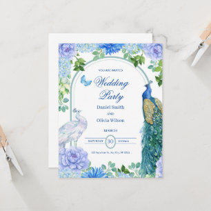 Faire-part de mariage pour l'aquarelle de la parti