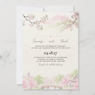 Faire-part de mariage pour le jardin japonais aux