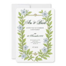 Faire-part de mariage pour seniors style floral