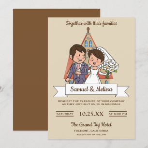 Faire-part de mariage pour un couple de jeunes mar