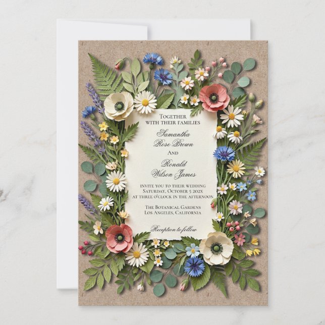 Faire-part de mariage pour un jardin champêtre de  (Devant)