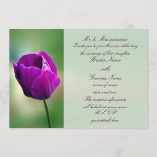 Faire-part de mariage pourpre de tulipe