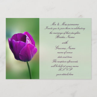 Faire-part de mariage pourpre de tulipe