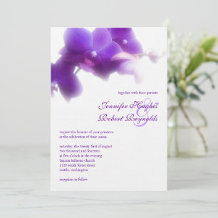Faire-part de mariage pourpre orchidée