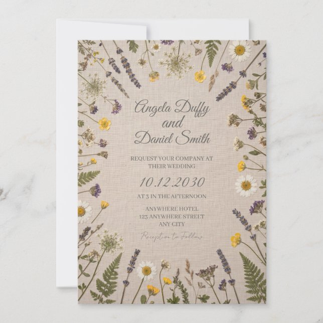 Faire-part de mariage Prairie de Marguerite Sauvag (Devant)