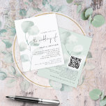 Faire-part de mariage QR de l'esage budgétaire<br><div class="desc">Un rapport qualité-prix BUDGET alternative sur une taille plus petite 4, 5 x 5, 6" semi-brillant poids 110lbs, qui est d'une épaisseur similaire à une carte postale (cependant ne convient pas à l'utilisation comme carte postale.) VEUILLEZ NOTER qu'il y a UN invitation par feuille. Budget Sage Eucalyptus Script QR Faire-part...</div>